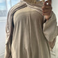 Liya linen look abaya beige