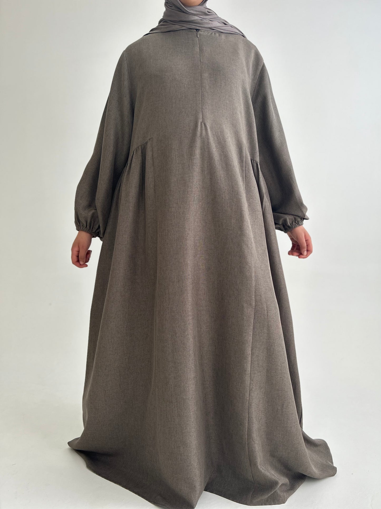 Hayat Linen Abaya Brownish Green