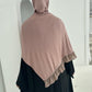 Premium Jersey Hijab with Frill Dusky Pink