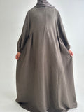 Hayat Linen Abaya Brownish Green - Modest Maternity