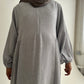 Hayat Linen Abaya light grey