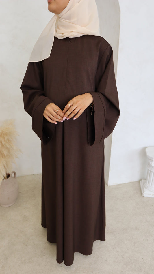 Chocolate Basma Linen Look - Modest Maternity