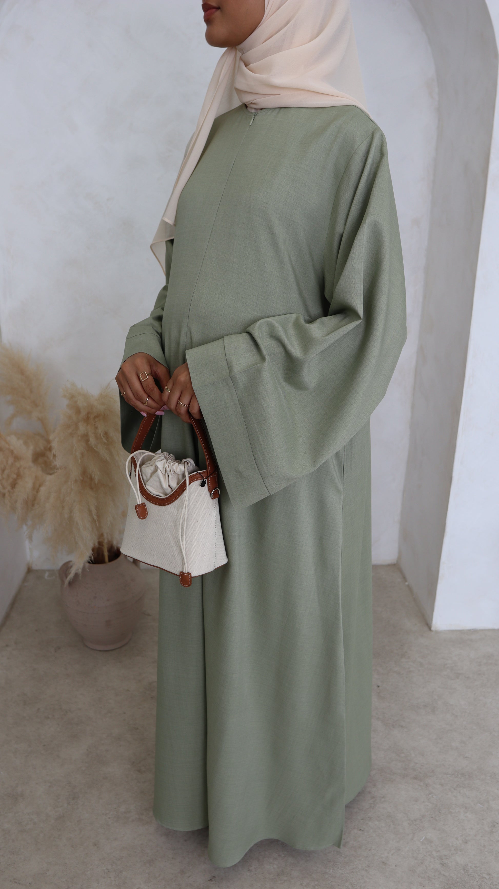 Pistachio Basma Linen Look - Modest Maternity