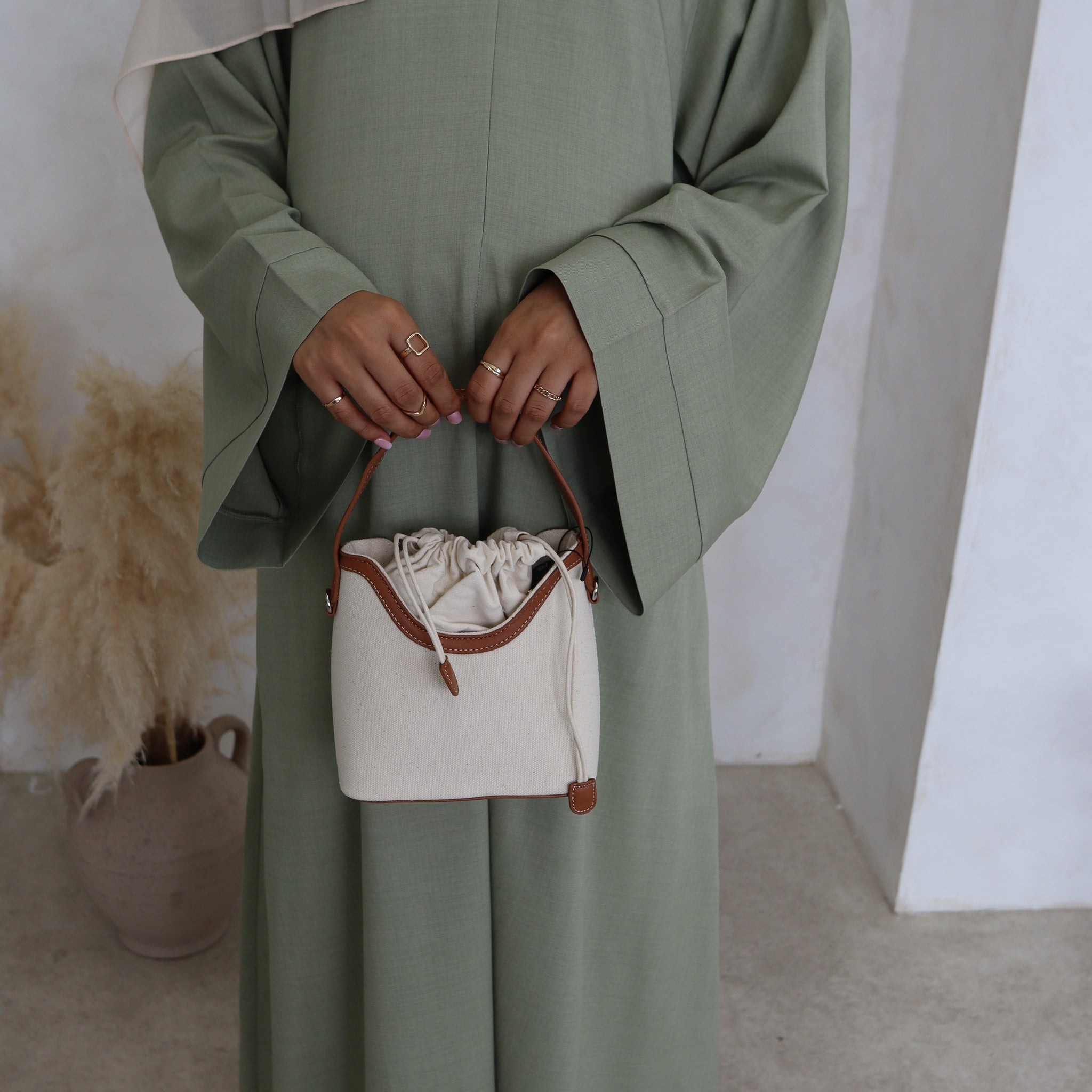 Pistachio Basma Linen Look - Modest Maternity