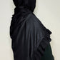 Premium Black Jersey Hijab with Frill