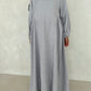 Hayat Linen Abaya light grey