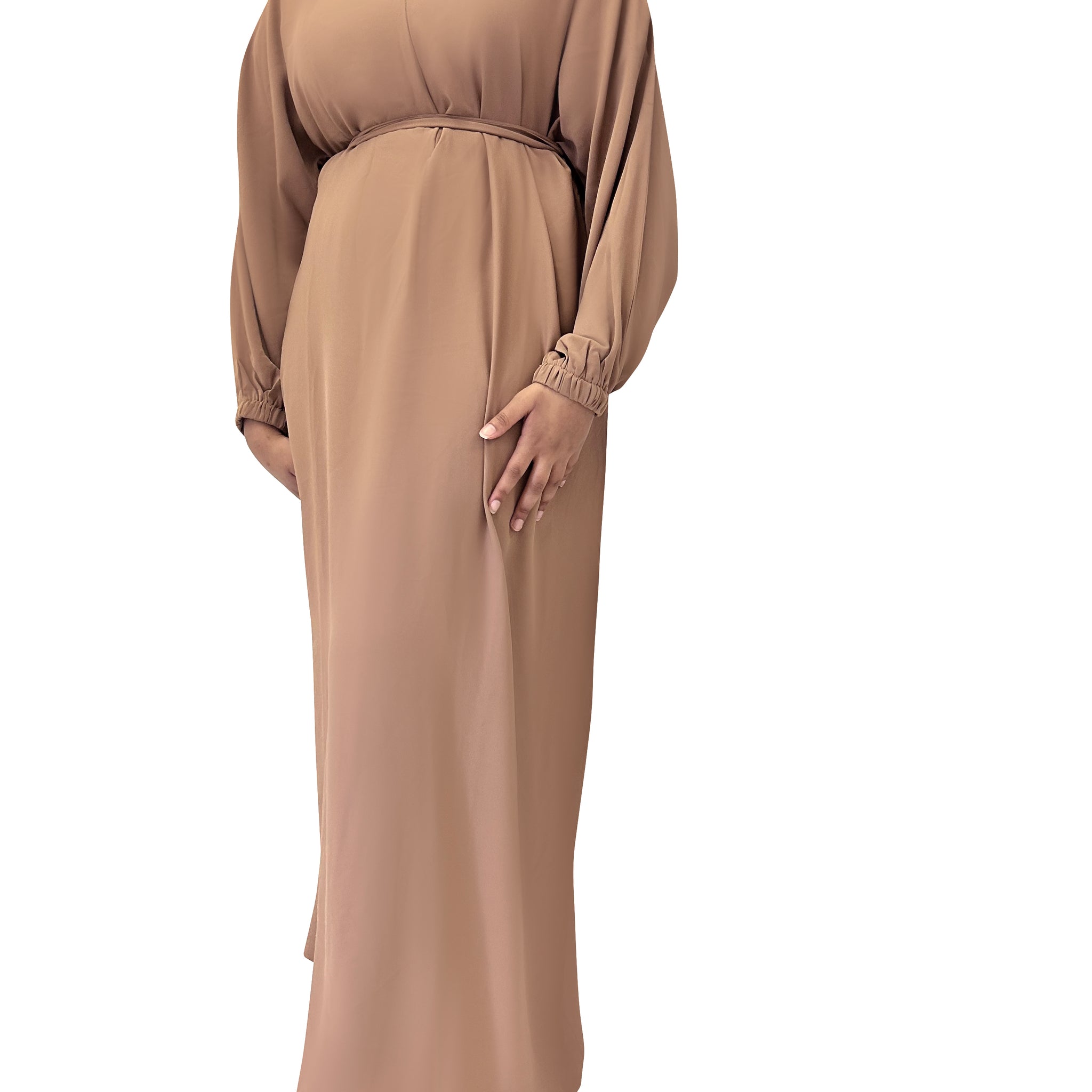 Sand Brown Lina Abaya - Modest Maternity