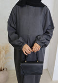 New Lina Linen Look Dark Grey - Modest Maternity