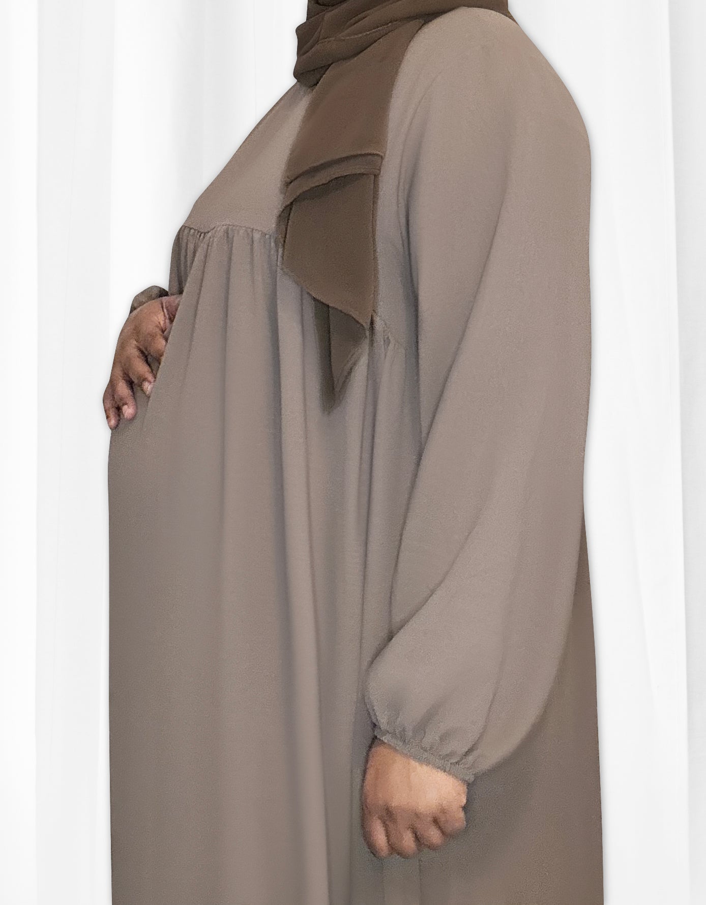 Taupe Mila Maternity Dress