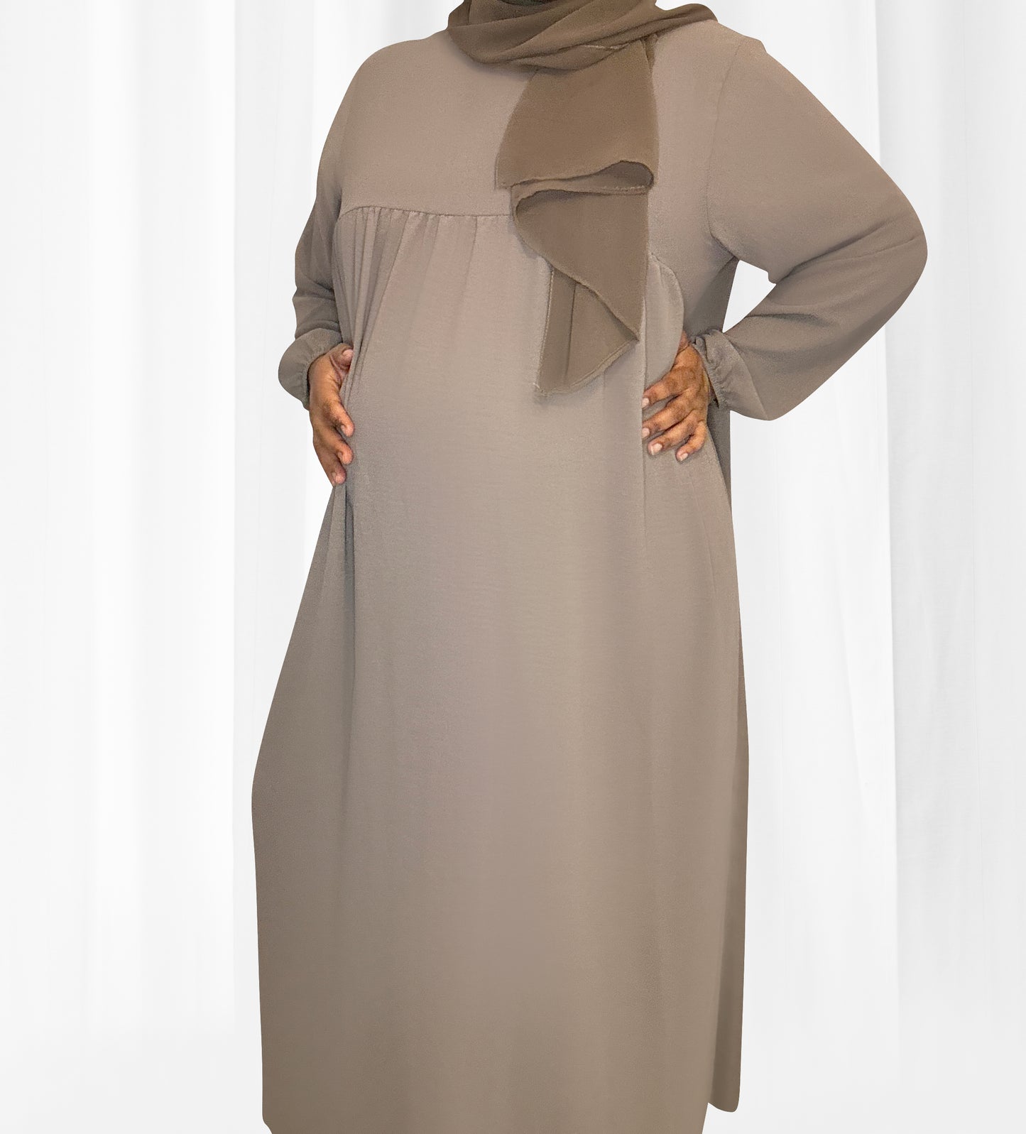 Taupe Mila Maternity Dress