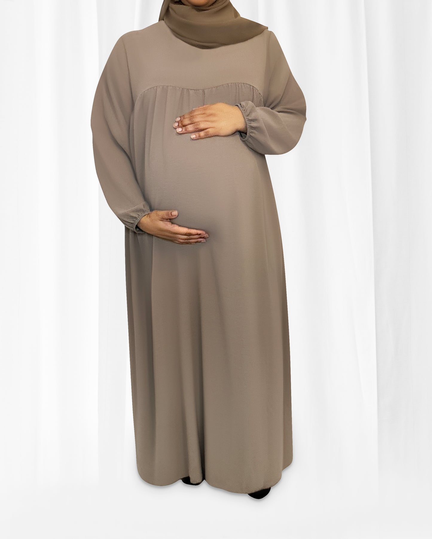 Taupe Mila Maternity Dress