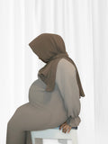 Taupe Nada Maternity Dress - Modest Maternity