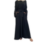 Sana Abaya Lace Sleeves with Pockets Black