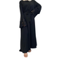 Sana Abaya Lace Sleeves with Pockets Black