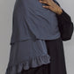 Premium Jersey Hijab with Frill Dark Grey colour