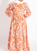 Orange Flower Dress - Modest Maternity